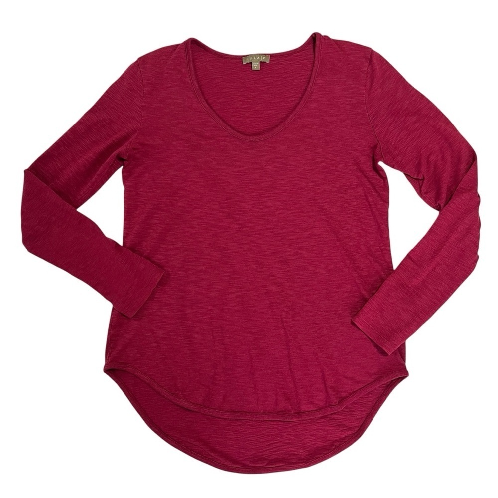 Lilla P Pima Cotton Scoop Neck Long Sleeve Shirt Size Small